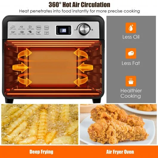 12-in-1 23 QT Digital Toaster Air Fryer Oven Rotisserie with 9 Accessories