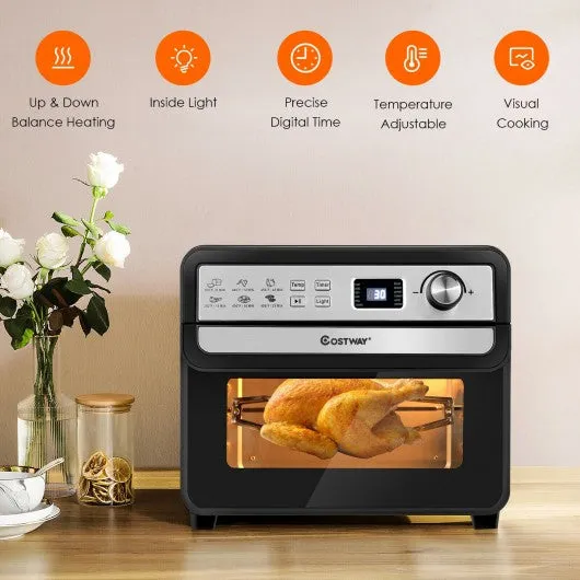 12-in-1 23 QT Digital Toaster Air Fryer Oven Rotisserie with 9 Accessories