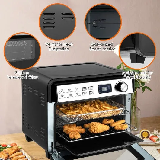 12-in-1 23 QT Digital Toaster Air Fryer Oven Rotisserie with 9 Accessories