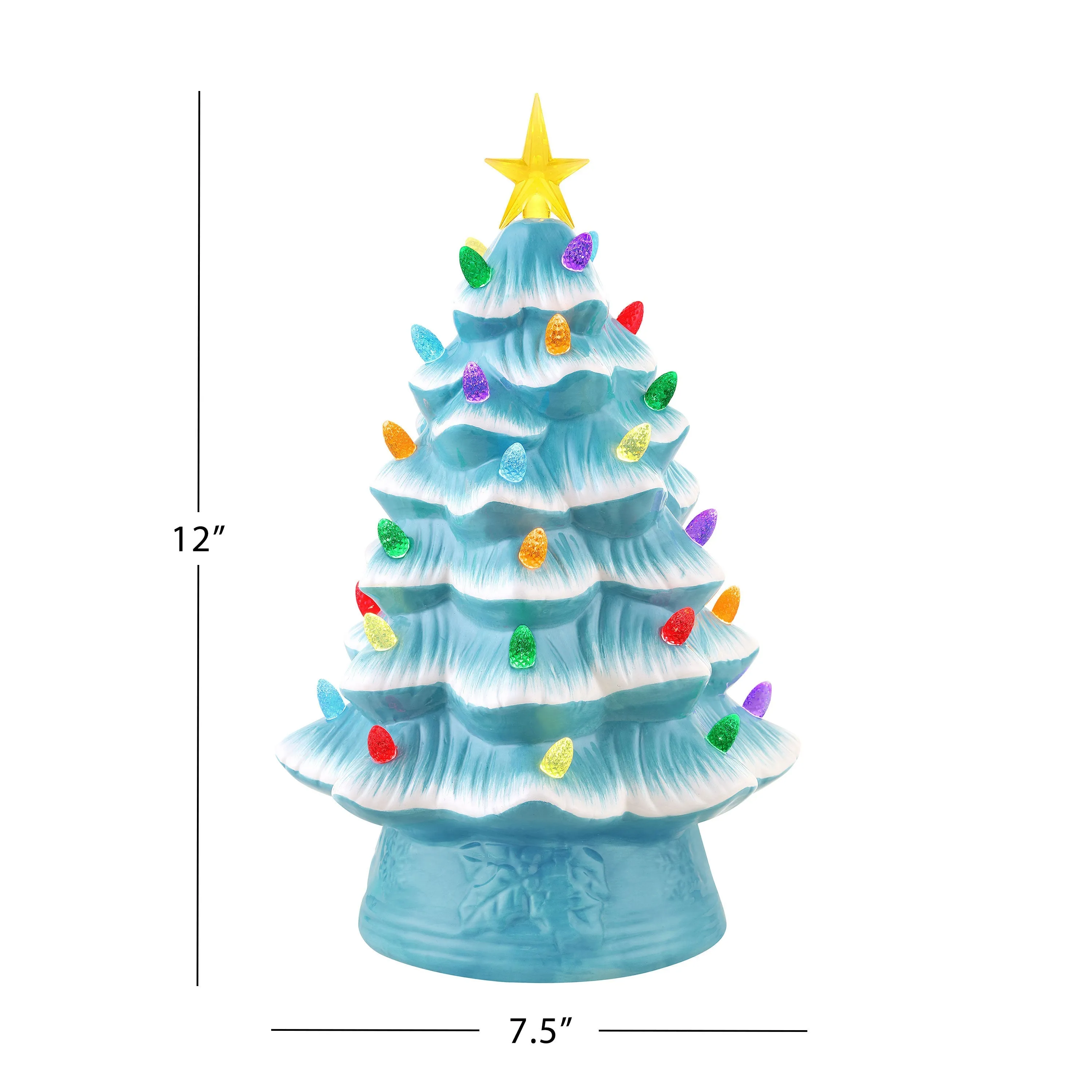 12 in. Nostalgic Ceramic Tree - Light Blue