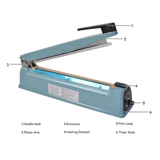 12" Heat Sealing Hand Impulse Sealer Machine