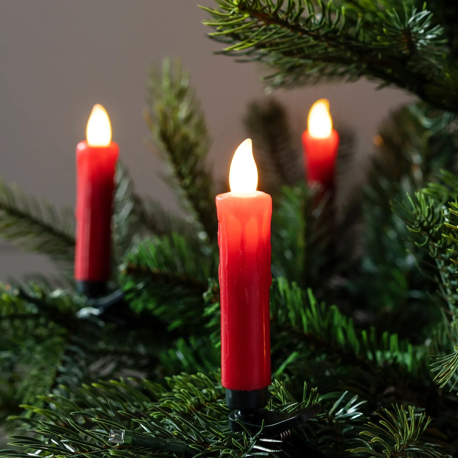 20 Festive Red Candle Lights for Christmas Tree Decoration