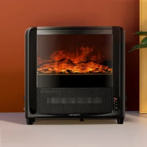 2000W Electric Fireplace Fire Heaters - Black