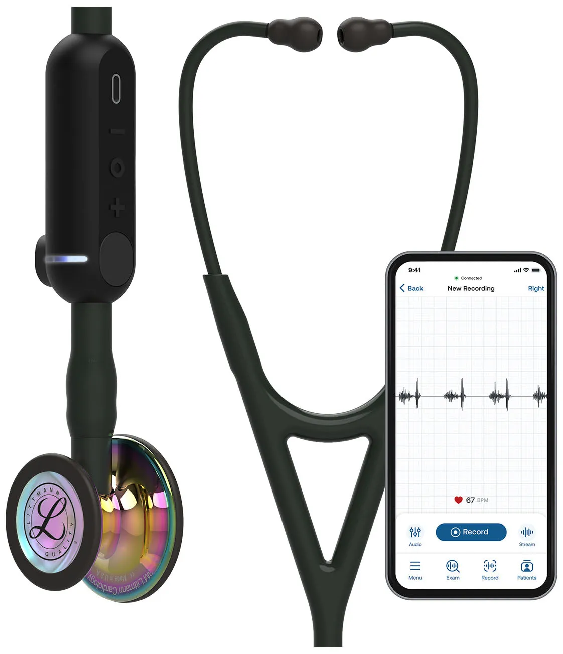 3M Littmann CORE Digital Stethoscope in Black - Electronic Stethoscope L8870HPCP