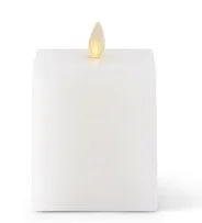 4.5 In. White Wax Indoor Square Luminara Candle