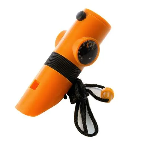 6-in-1 Whistle: Lanyard, Compass, Waterproof Whistle, Thermometer (Celsius) - and more...