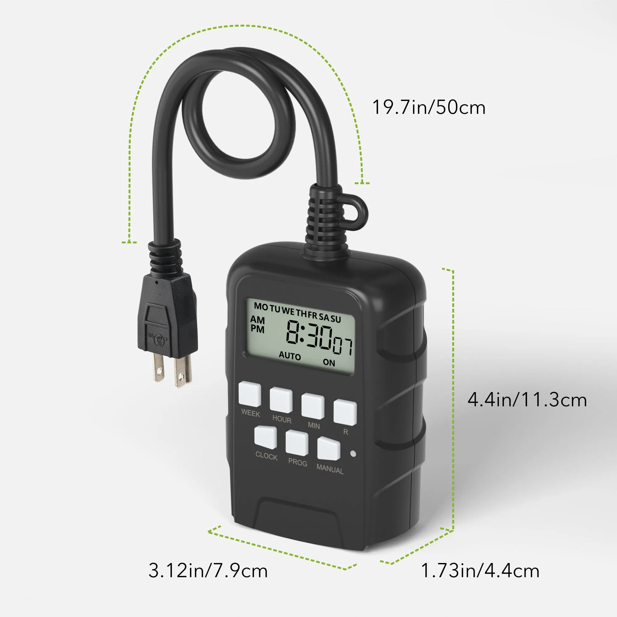 7 Day Heavy Duty Digital Programmable Outdoor Timer Dual Outlet BN-LINK