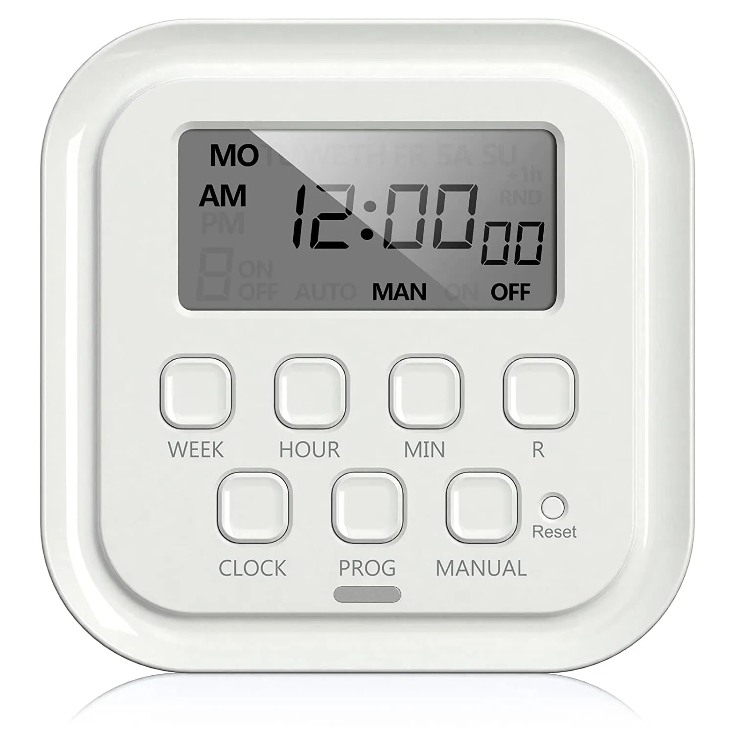 7 Day Heavy Duty Digital Timer, Dual Outlet, On/Off Programs 3-Prong Programmable Timer BN-LINK