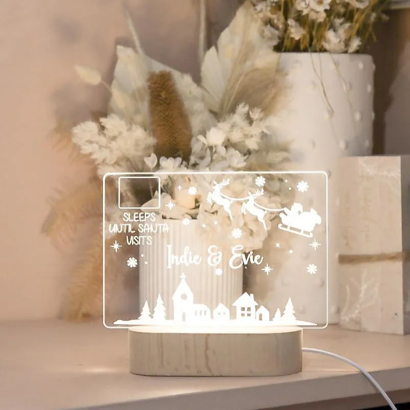 Acrylic Night Light - Christmas Countdown