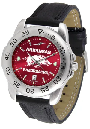 Arkansas Razorbacks Sport Leather Men’s Watch - AnoChrome