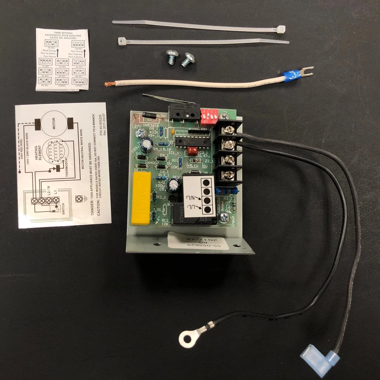 ASI 0110 TRADITIONAL Series Push-Button Model (110V/120V) CIRCUIT BOARD/MICRO SWITCH TIMER ASSY (Part# 055625)