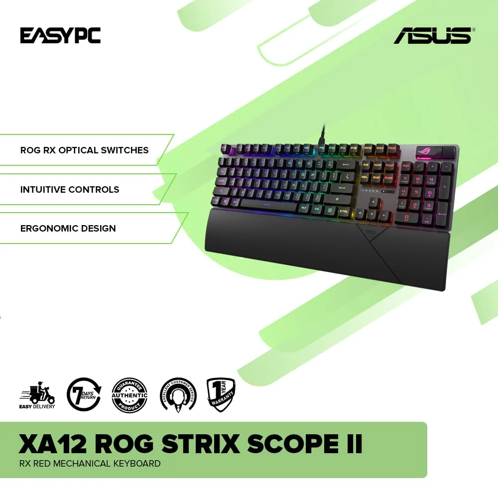 Asus XA12 ROG Strix Scope II RX Red Mechanical Keyboard