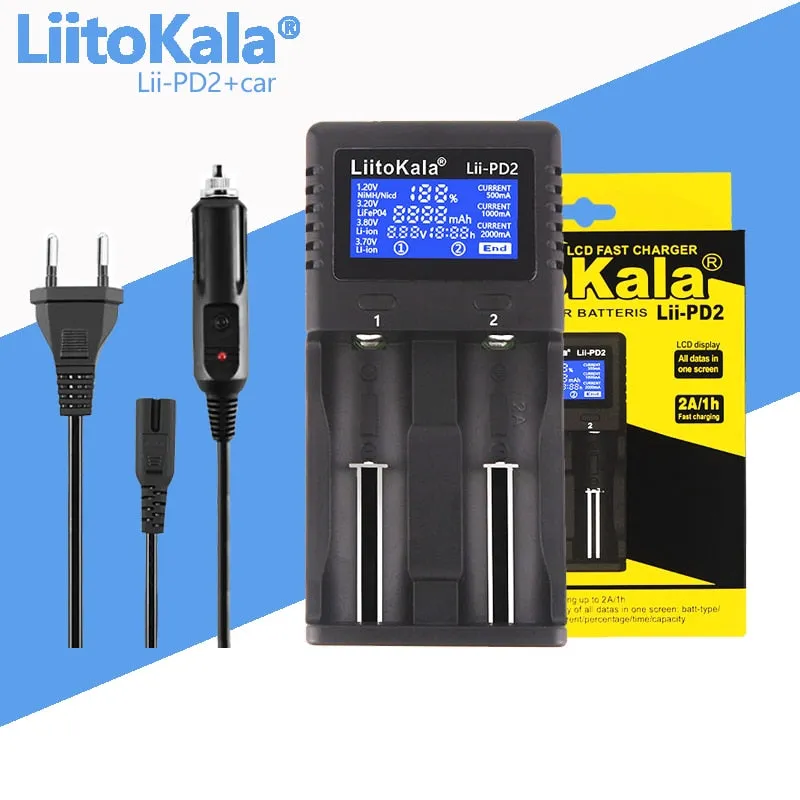 Battery Charger Lithium NiMH battery Smart Charger LiitoKala lii-S8 lii-S6 Lii-PD4 Lii-PD2 lii-S2 lii-S4 lii-402 lii-202 18650 26650 21700 lithium