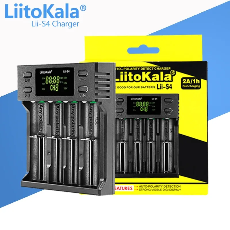 Battery Charger Lithium NiMH battery Smart Charger LiitoKala lii-S8 lii-S6 Lii-PD4 Lii-PD2 lii-S2 lii-S4 lii-402 lii-202 18650 26650 21700 lithium