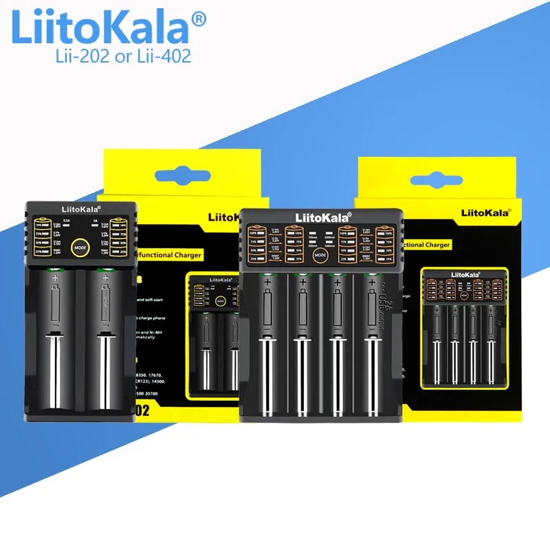 Battery Charger Lithium NiMH battery Smart Charger LiitoKala lii-S8 lii-S6 Lii-PD4 Lii-PD2 lii-S2 lii-S4 lii-402 lii-202 18650 26650 21700 lithium