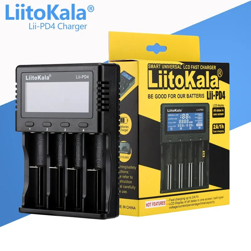 Battery Charger Lithium NiMH battery Smart Charger LiitoKala lii-S8 lii-S6 Lii-PD4 Lii-PD2 lii-S2 lii-S4 lii-402 lii-202 18650 26650 21700 lithium