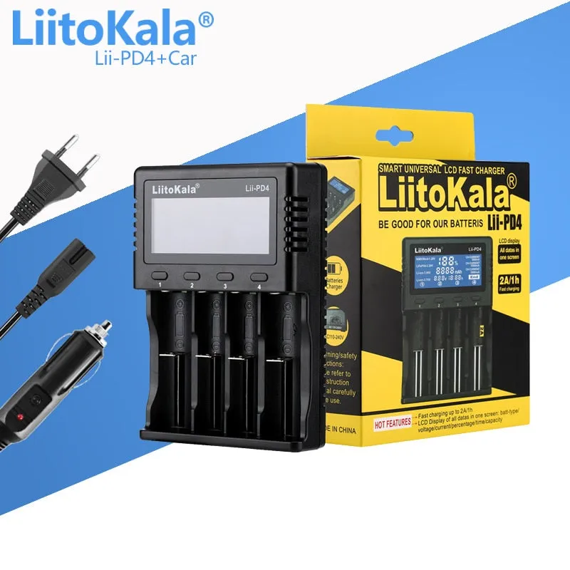 Battery Charger Lithium NiMH battery Smart Charger LiitoKala lii-S8 lii-S6 Lii-PD4 Lii-PD2 lii-S2 lii-S4 lii-402 lii-202 18650 26650 21700 lithium