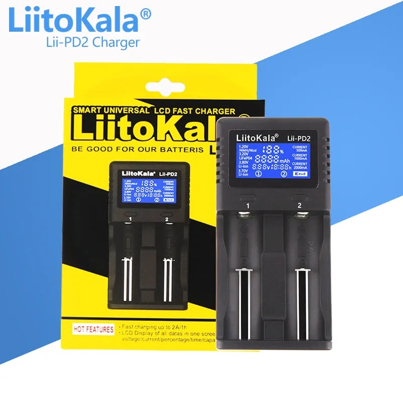 Battery Charger Lithium NiMH battery Smart Charger LiitoKala lii-S8 lii-S6 Lii-PD4 Lii-PD2 lii-S2 lii-S4 lii-402 lii-202 18650 26650 21700 lithium