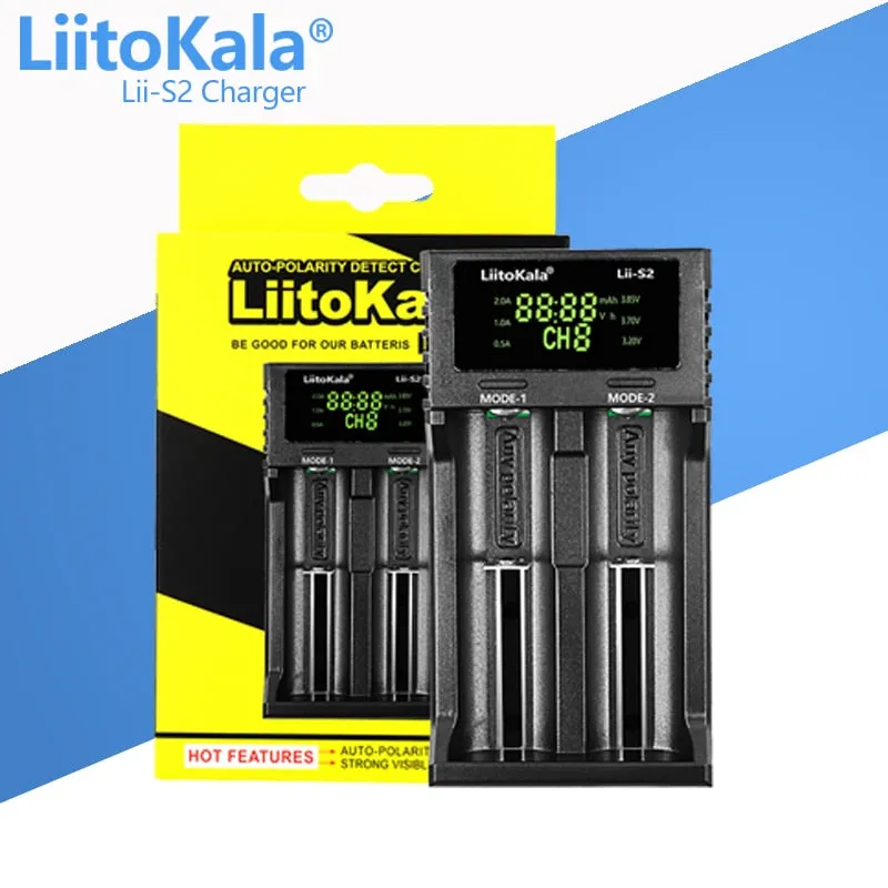 Battery Charger Lithium NiMH battery Smart Charger LiitoKala lii-S8 lii-S6 Lii-PD4 Lii-PD2 lii-S2 lii-S4 lii-402 lii-202 18650 26650 21700 lithium