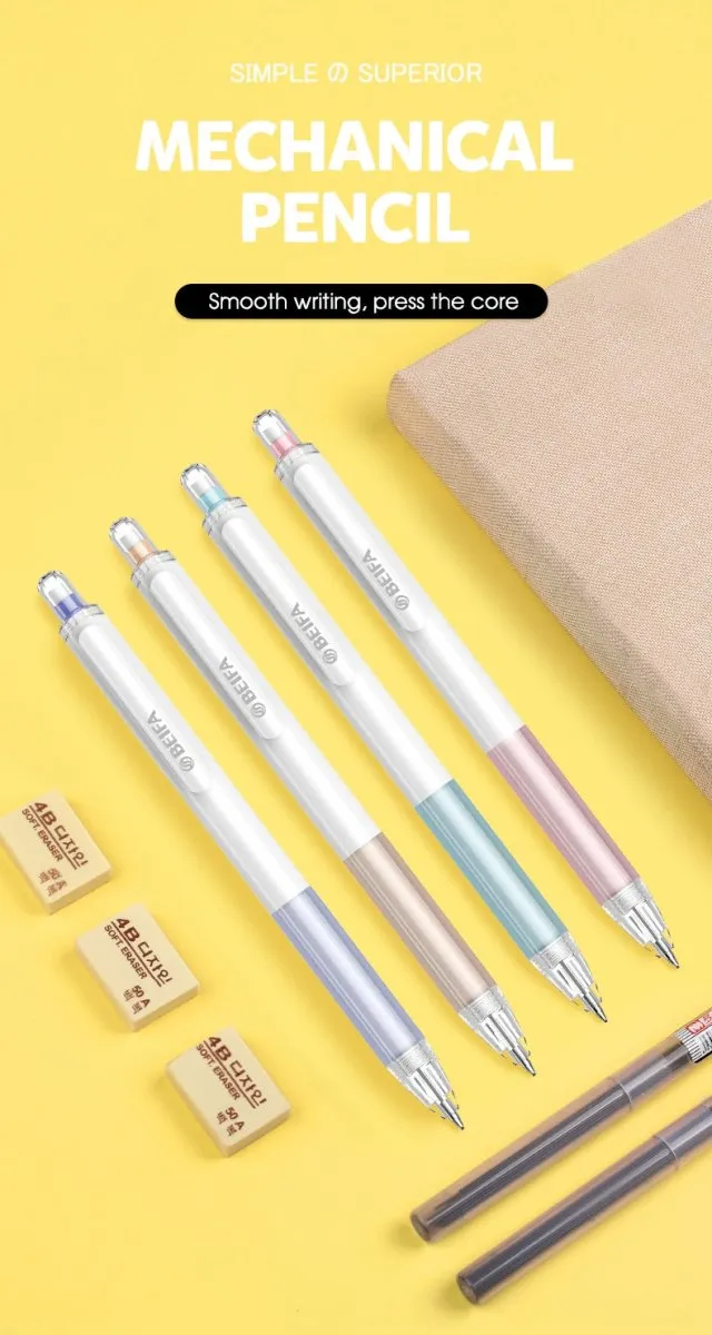 Beifa Simple Superior Mechanical Pencil with Silicon Soft Grip