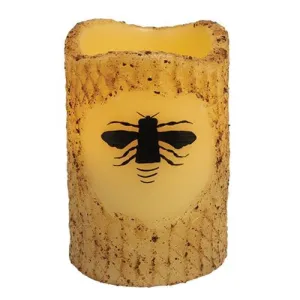 Bumblebee Burnt Ivory Timer Pillar Candle