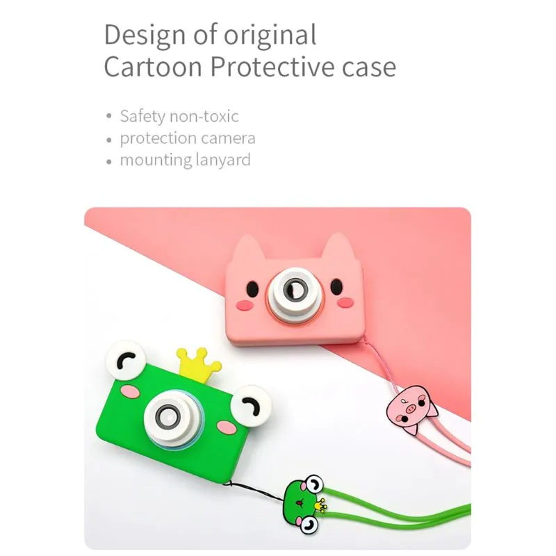 Cartoon Animals Kid Digital Camera 2 Inch Screen HD 8MP with 32g Micro SD Card For Children Brithday Gift