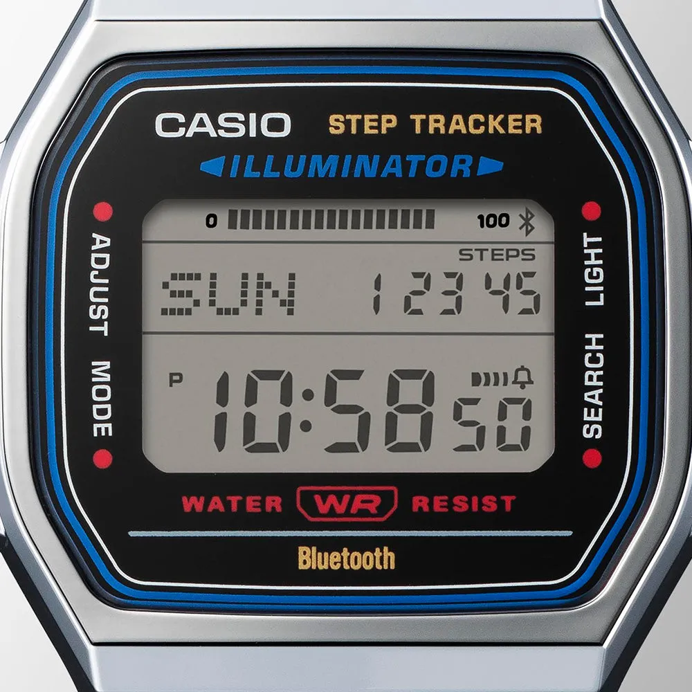 Casio ABL100WE-1A Bluetooth Digital Step Tracker with Fitness Features and Sleek Design