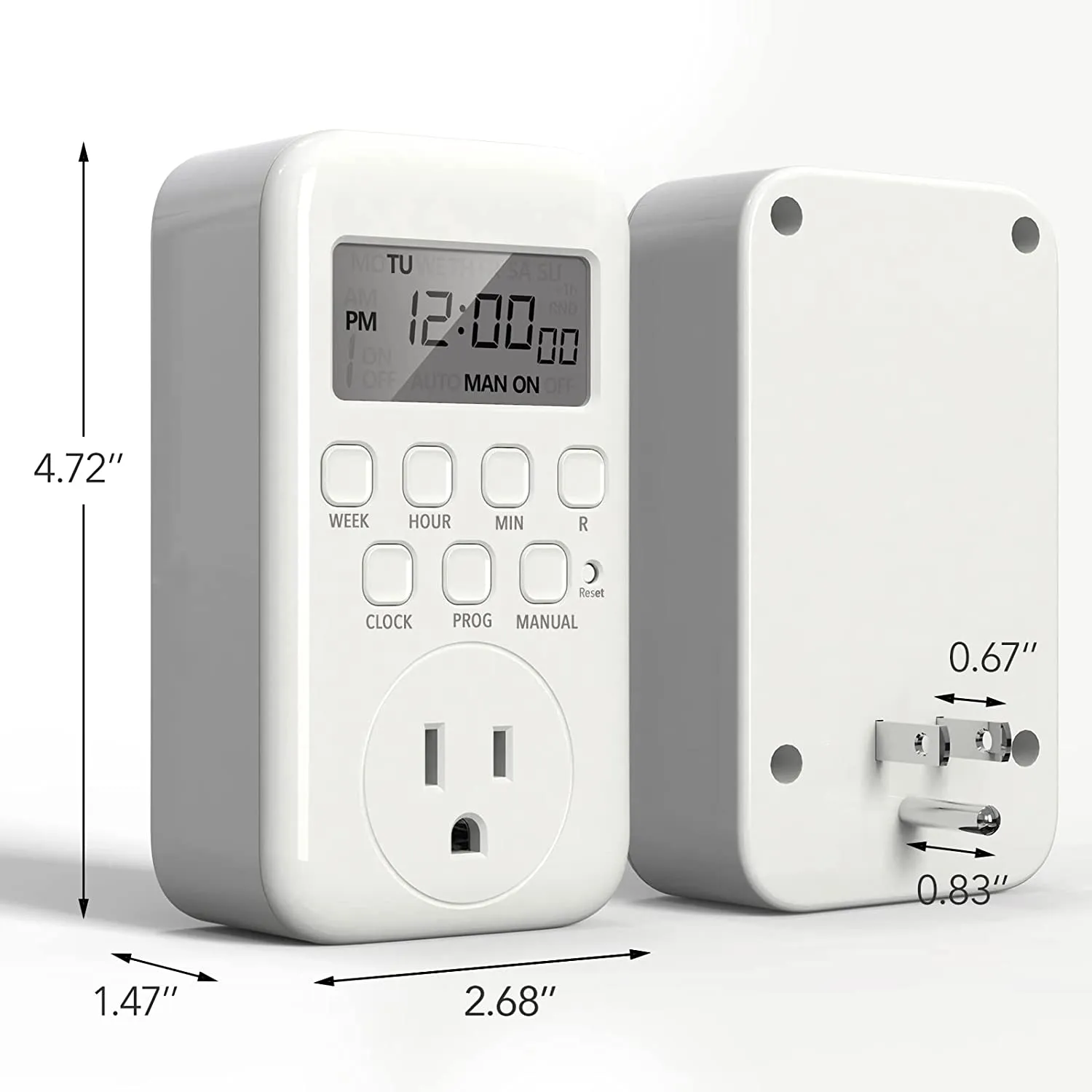 Digital Outlet 7 Day Heavy Duty Programmable  3-Prong Grounded BN-LINK