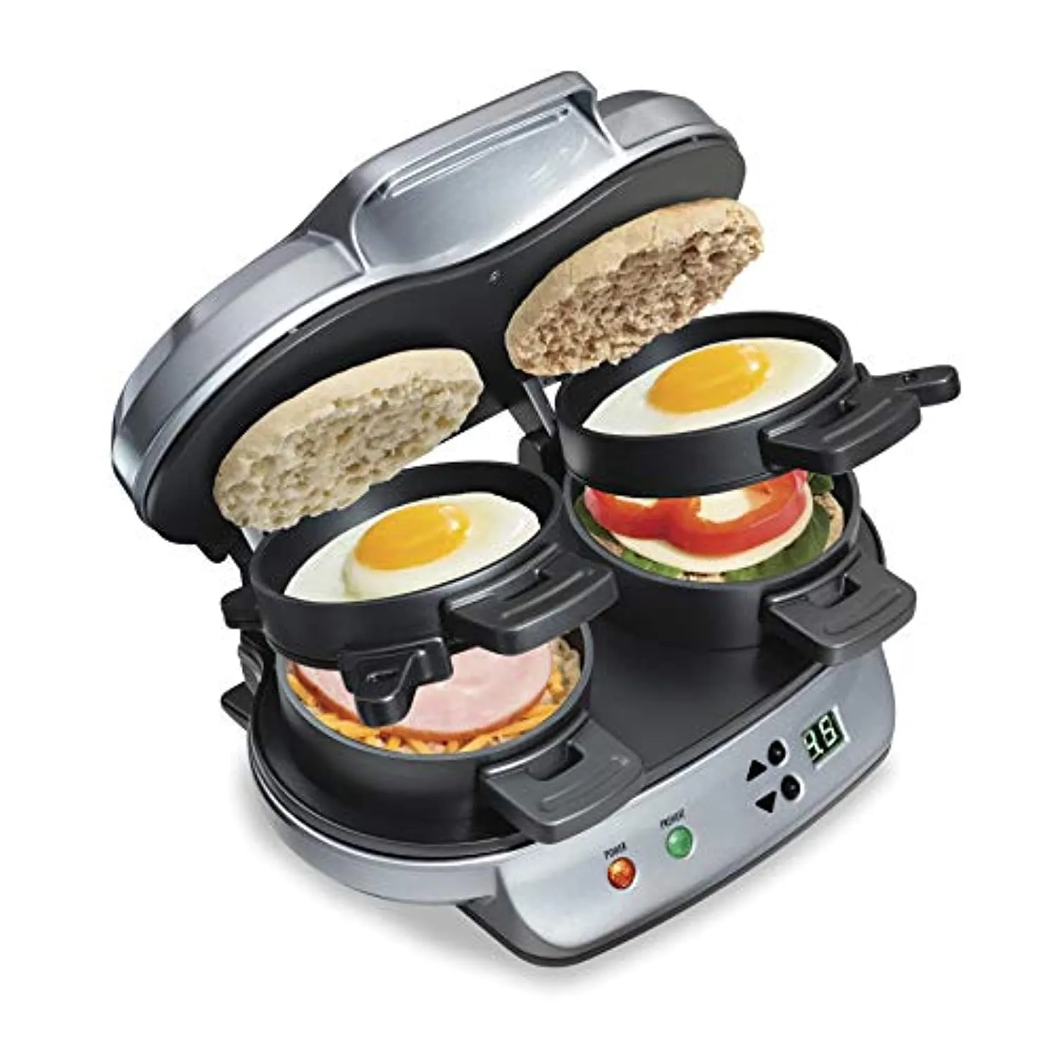 Dual Breakfast Sandwich Maker with Timer