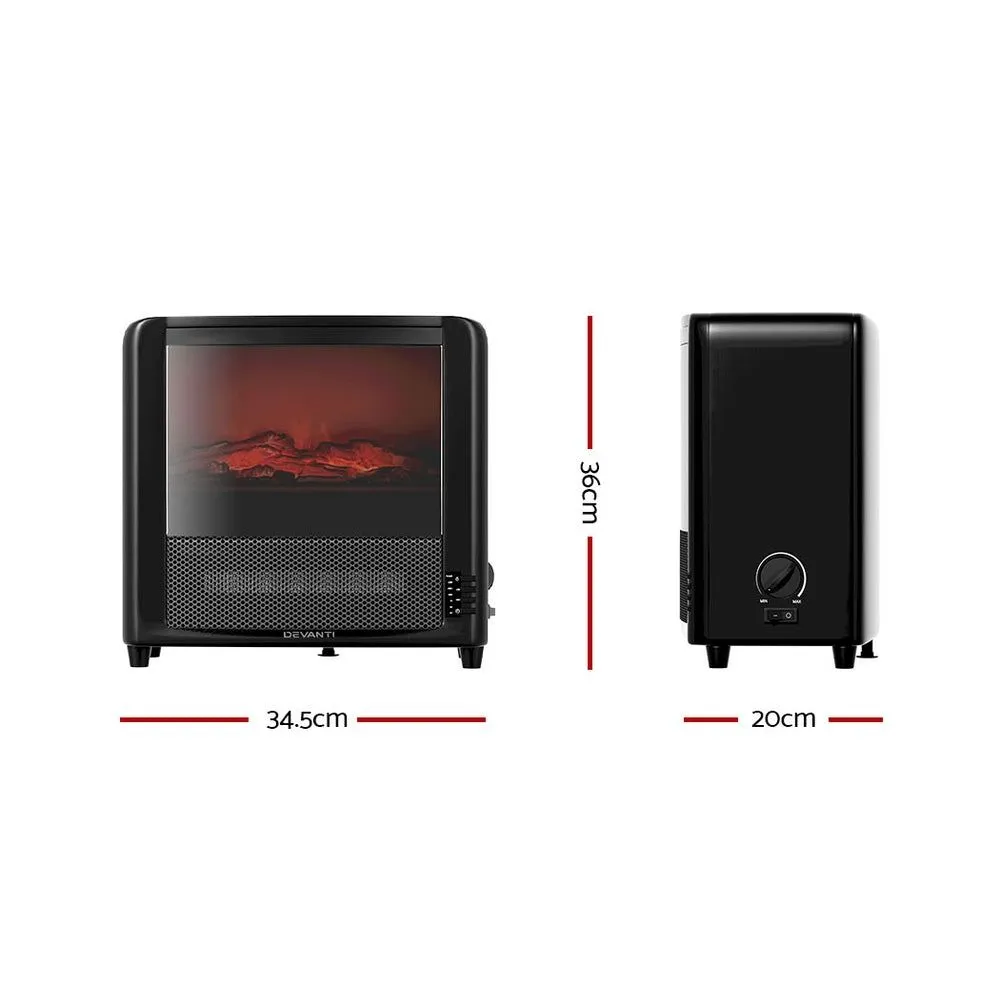 Electric Fireplace 3D Flame Effect Timer Portable Indoor Heater 2000W