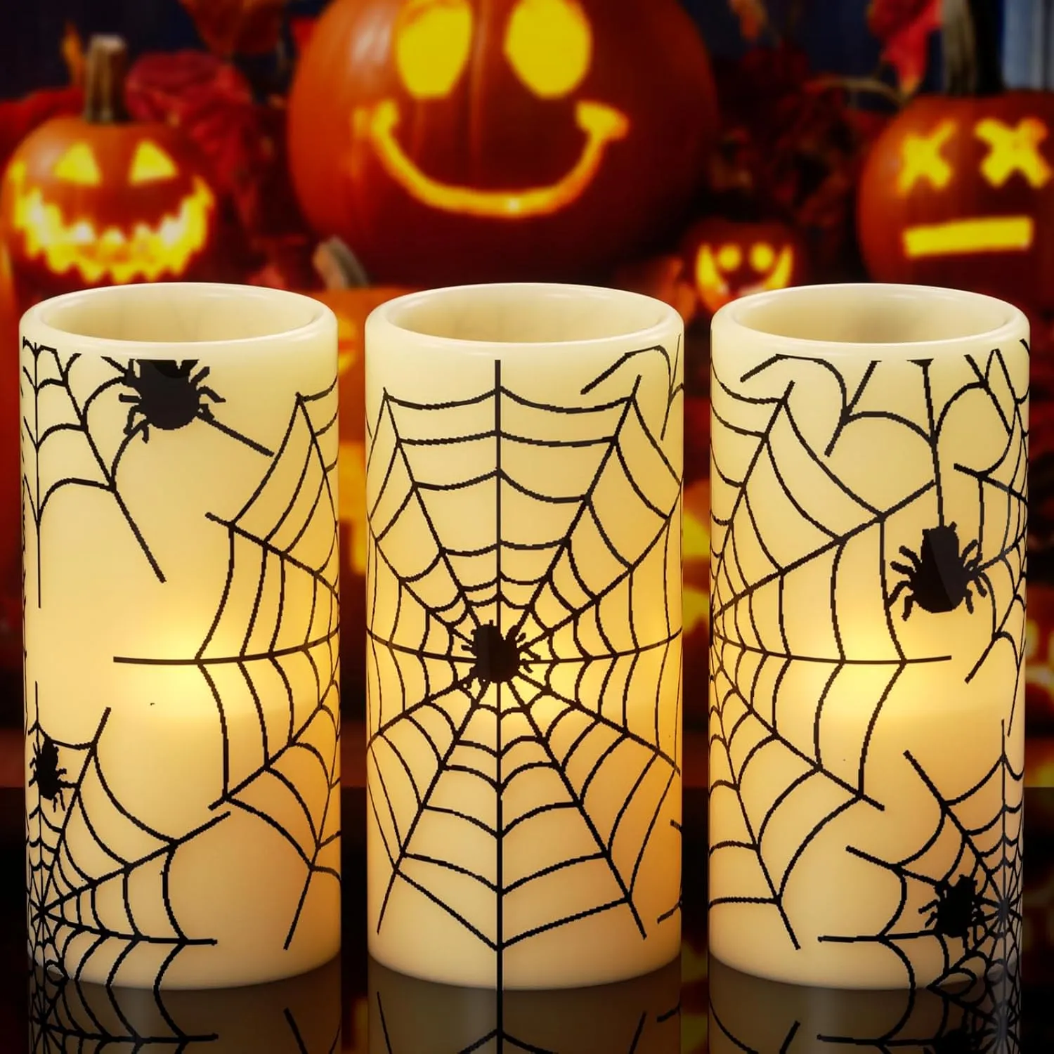 Halloween or Christmas Flameless Candles Color Changing with Remote Time