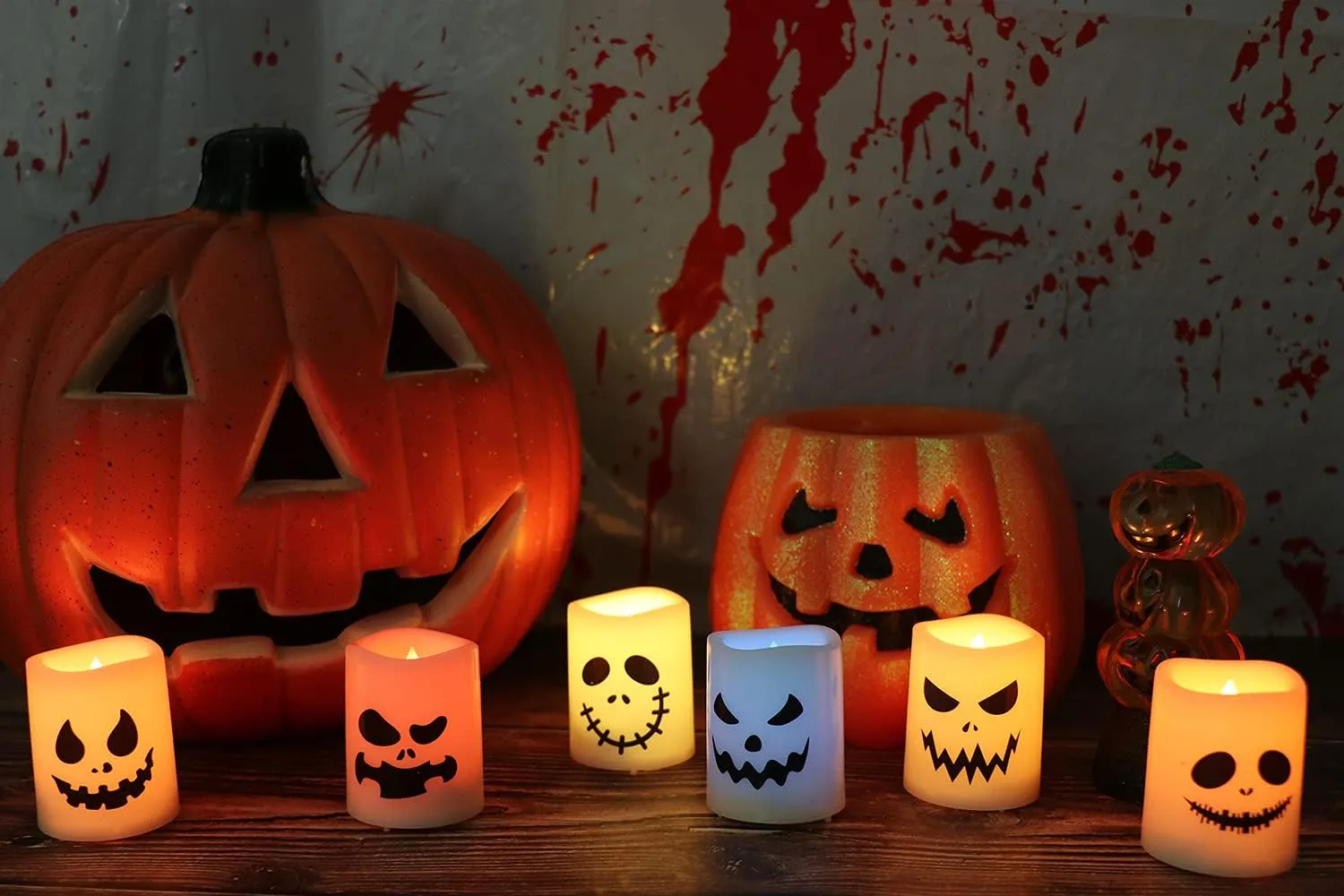 Halloween or Christmas Flameless Candles Color Changing with Remote Time