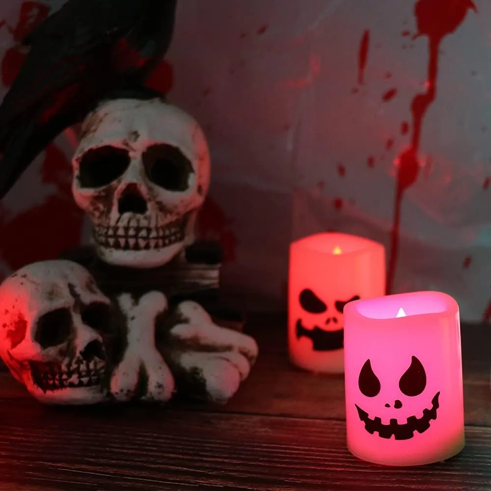 Halloween or Christmas Flameless Candles Color Changing with Remote Time