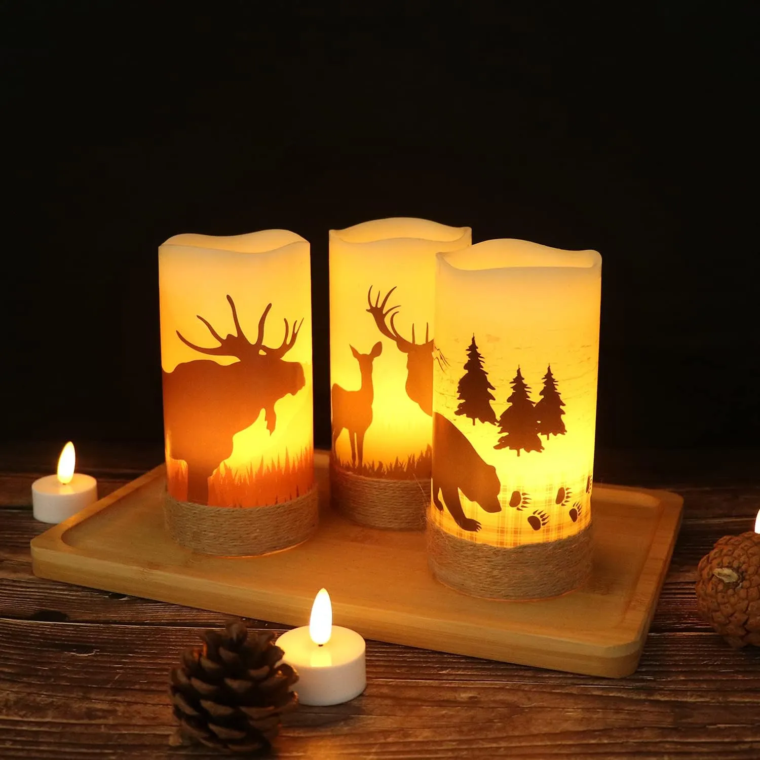 Halloween or Christmas Flameless Candles Color Changing with Remote Time