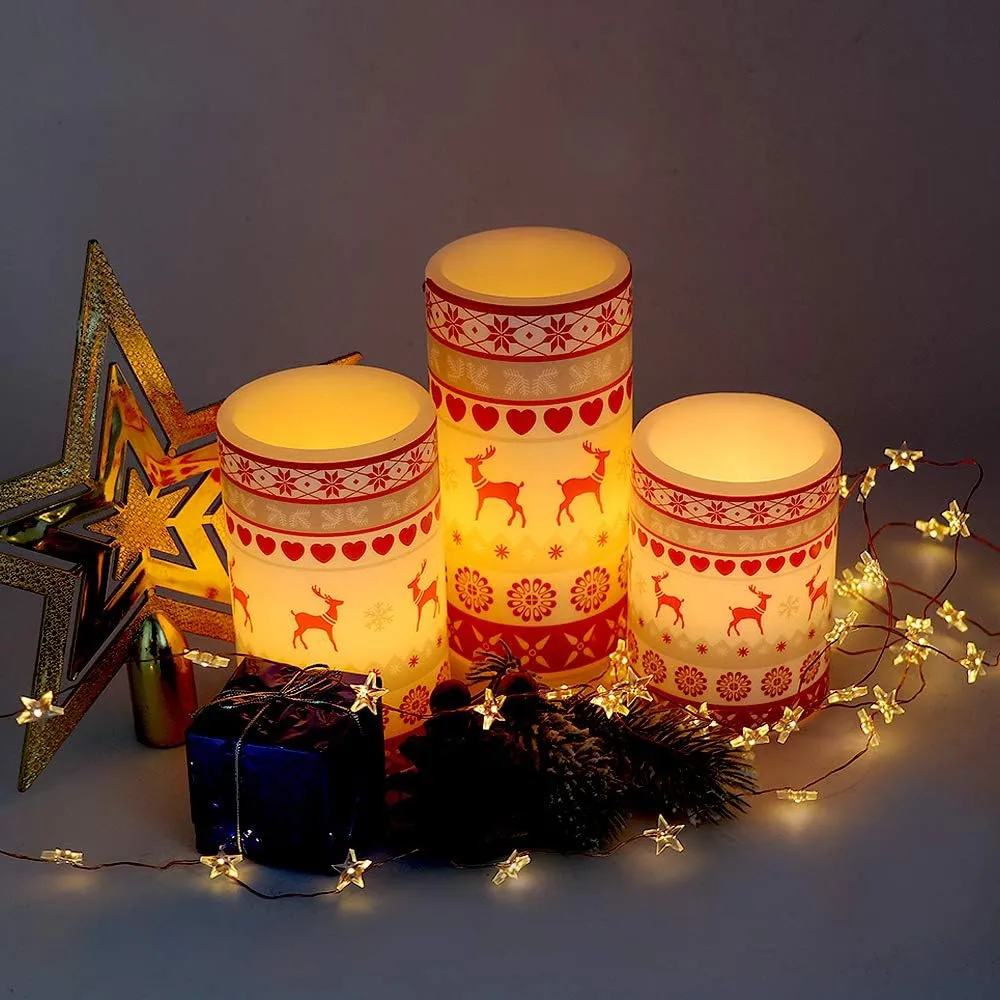 Halloween or Christmas Flameless Candles Color Changing with Remote Time