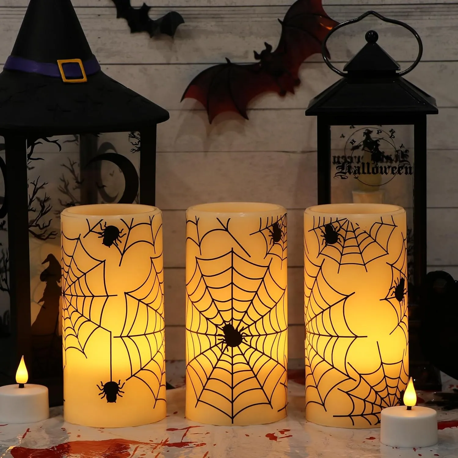 Halloween or Christmas Flameless Candles Color Changing with Remote Time