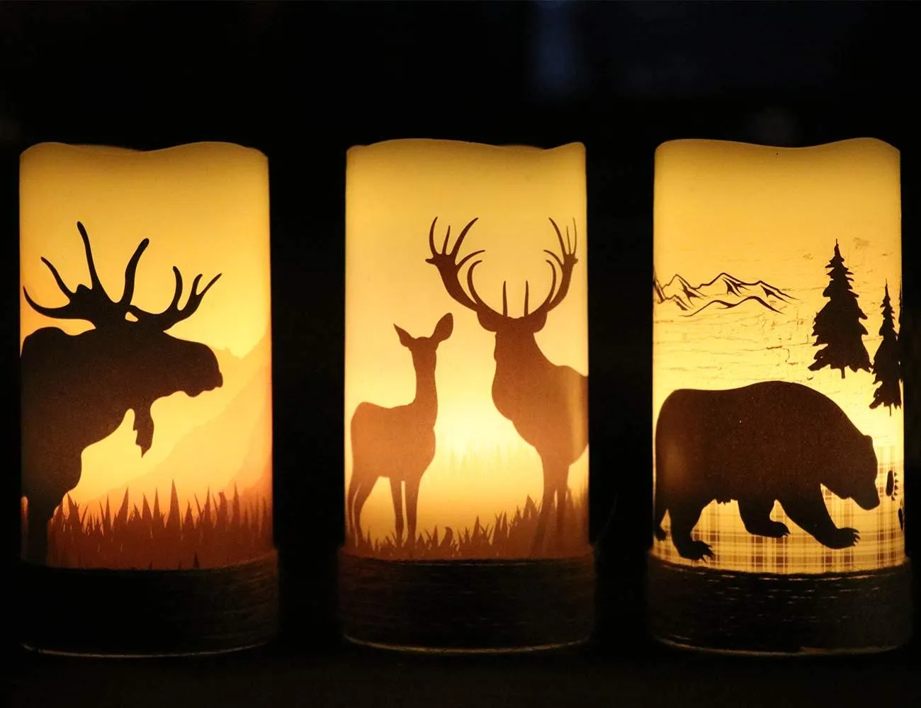 Halloween or Christmas Flameless Candles Color Changing with Remote Time