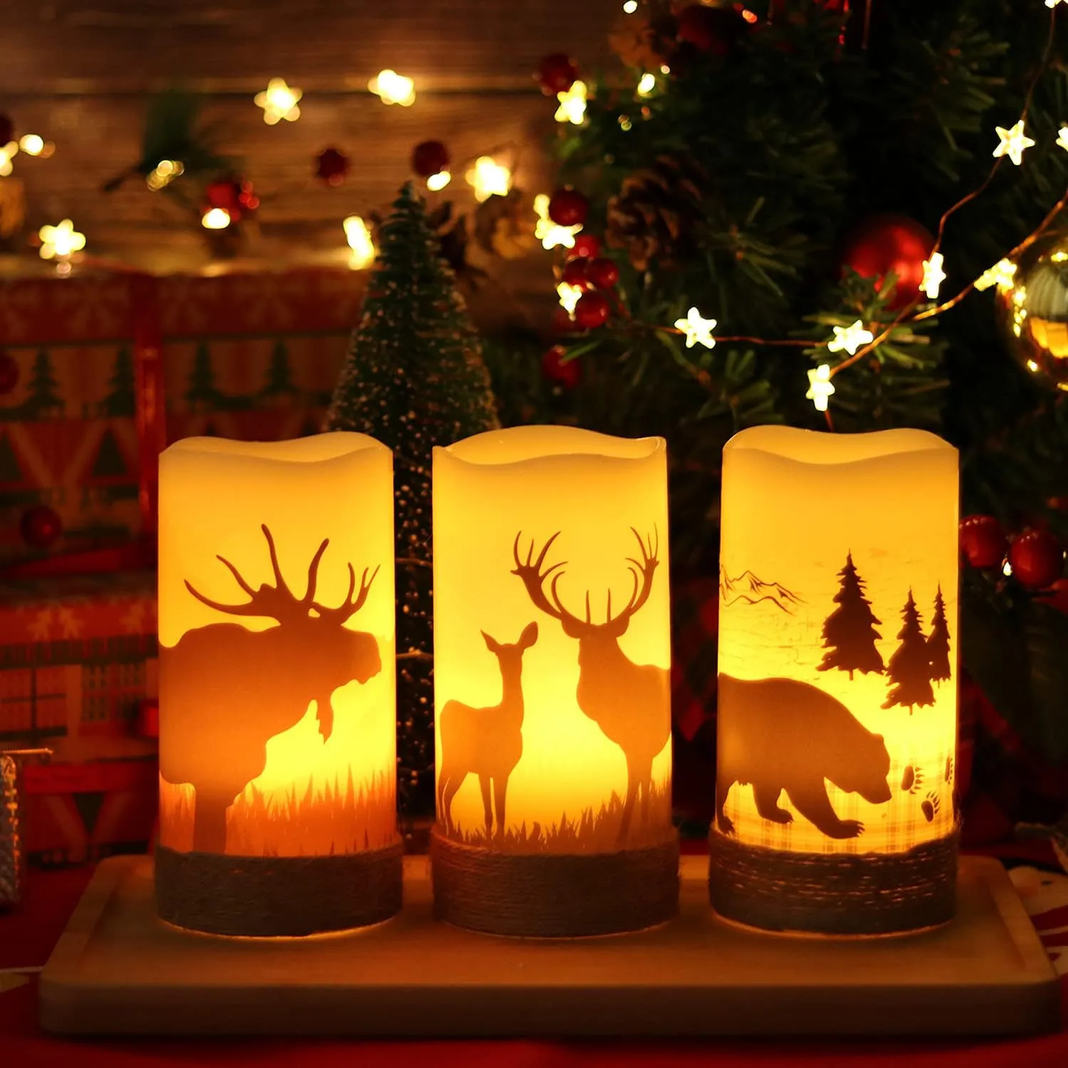 Halloween or Christmas Flameless Candles Color Changing with Remote Time