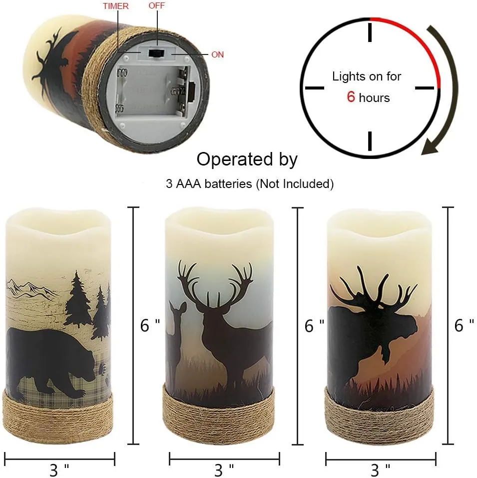 Halloween or Christmas Flameless Candles Color Changing with Remote Time