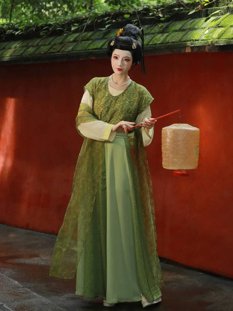 Historically Accurate Tang Dynasty Hanfu, Leafy Bamboo Cloud