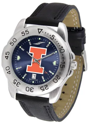 Illinois Fighting Illini Sport Leather Men’s Watch - AnoChrome