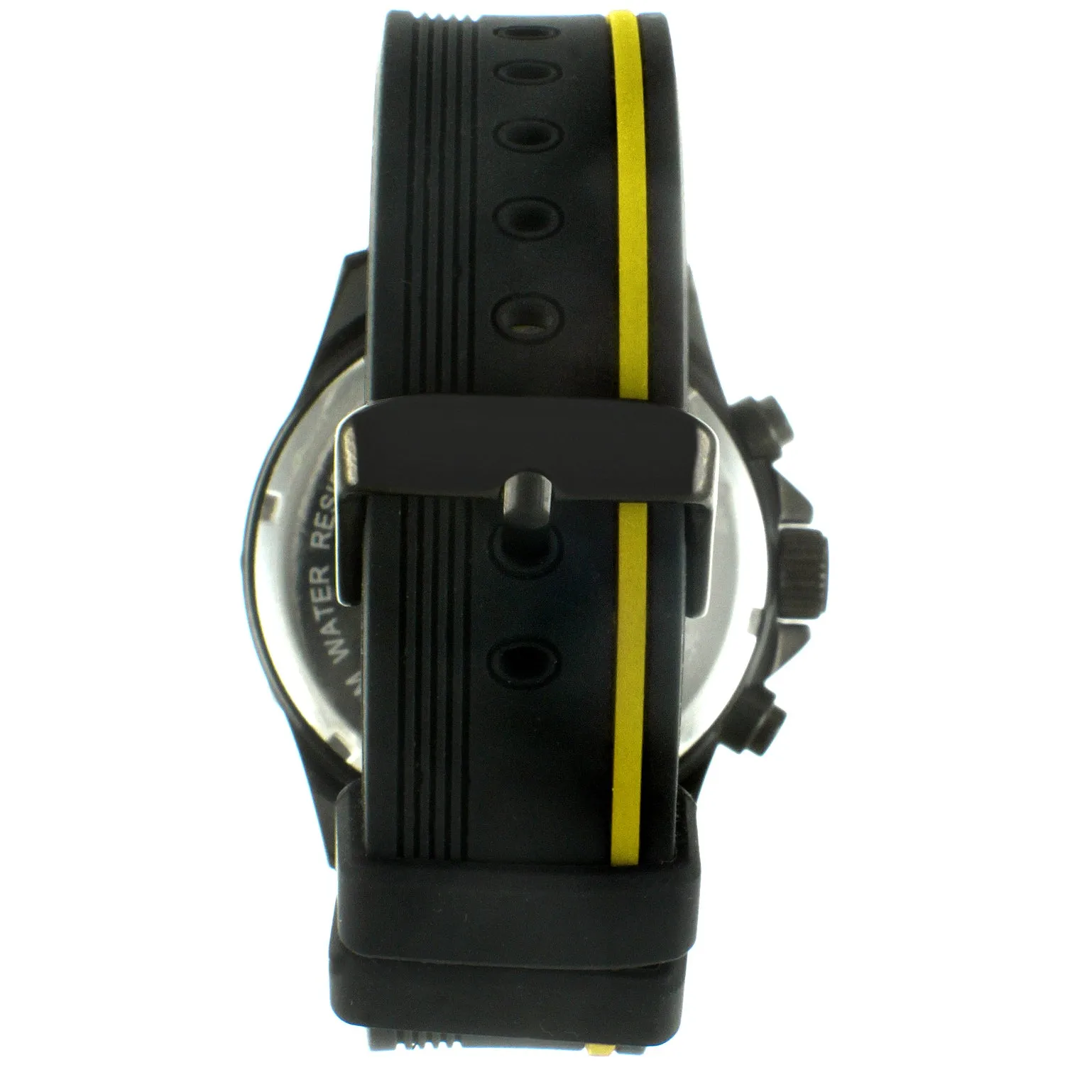 Men's 46mm Yellow Multi-Function Sport Rubber Watch