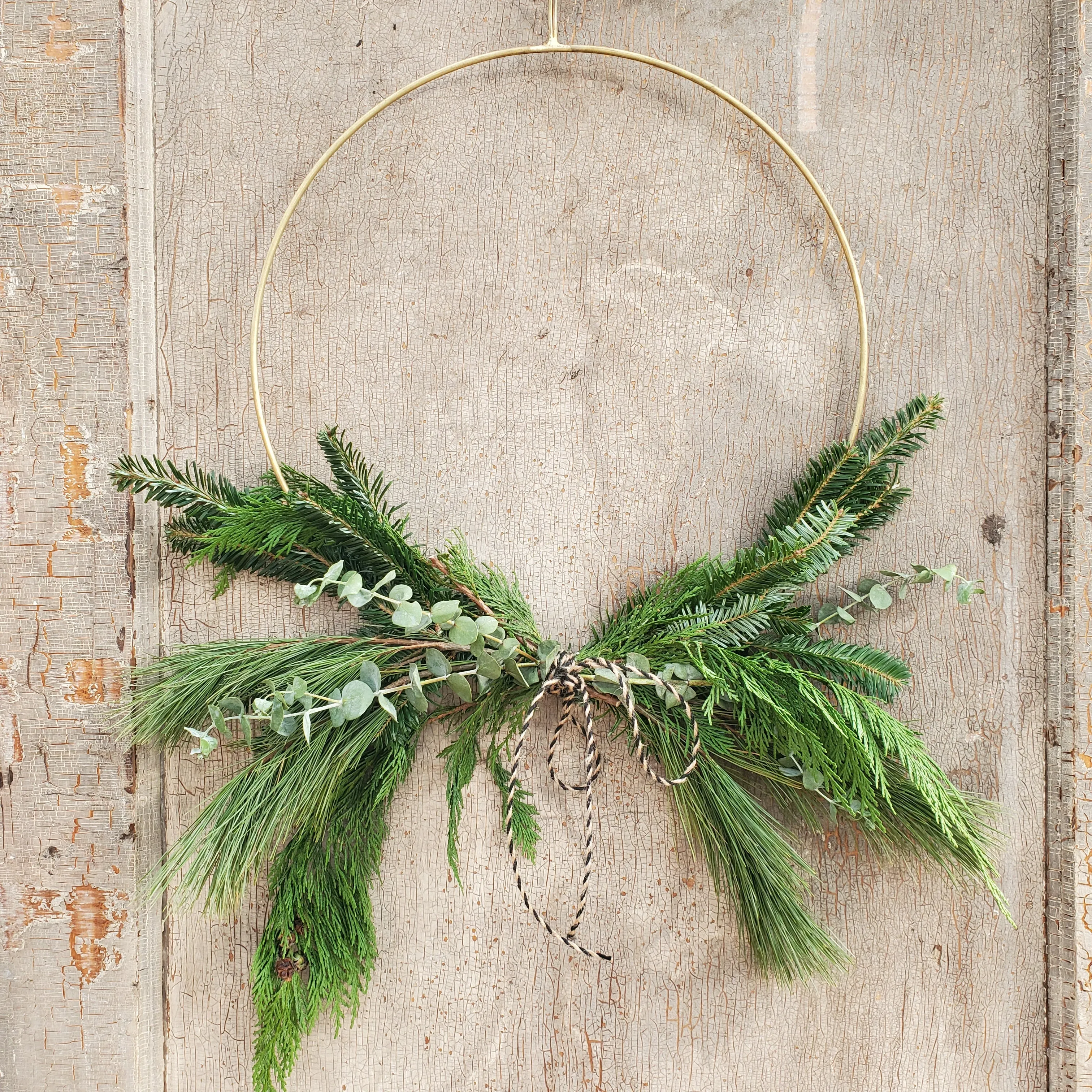 minimalist wreath kit - greens no ring