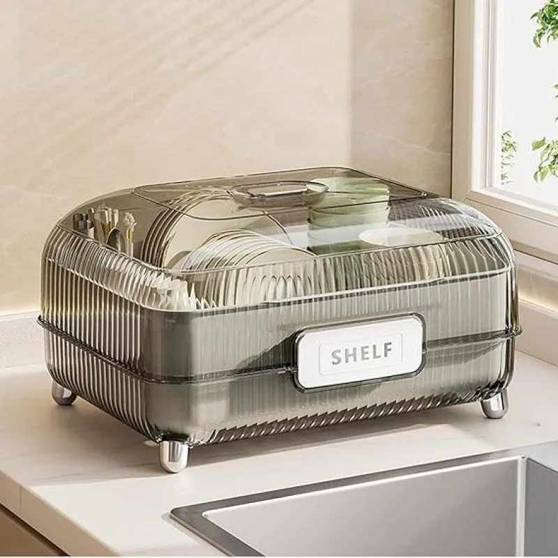 MODERN TRANSPARENT KITCHEN DISHES BOX