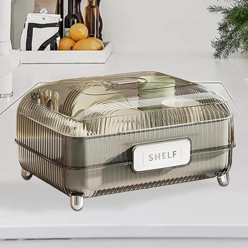 MODERN TRANSPARENT KITCHEN DISHES BOX