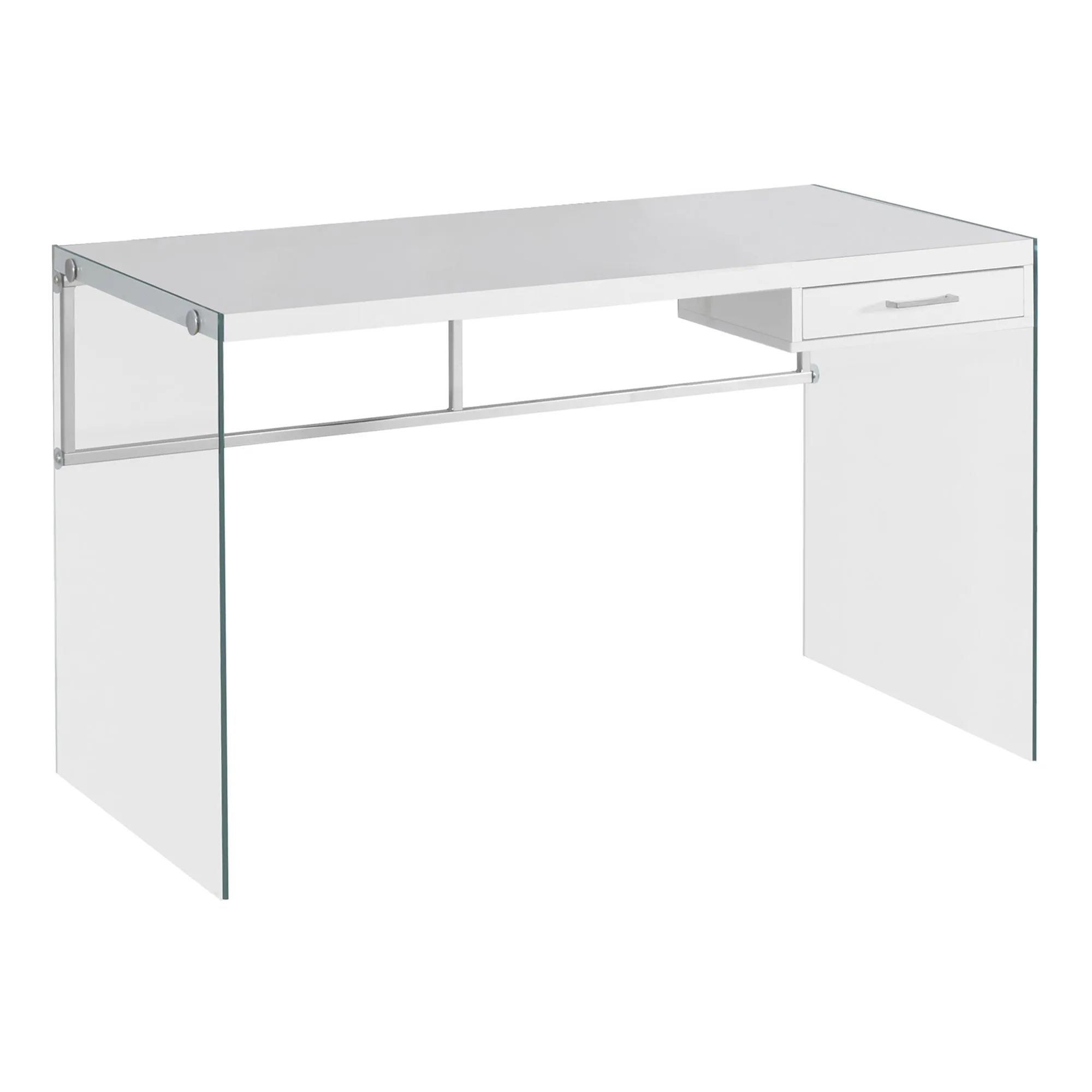 OFFICE SERIES - 48"L / GLOSSY WHITE / TEMPERED GLASS