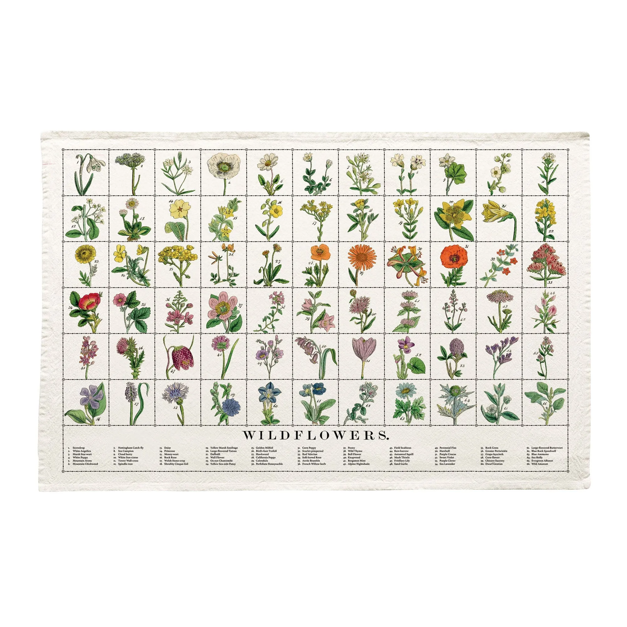 Organic Cotton Tea Towel - Wildflowers