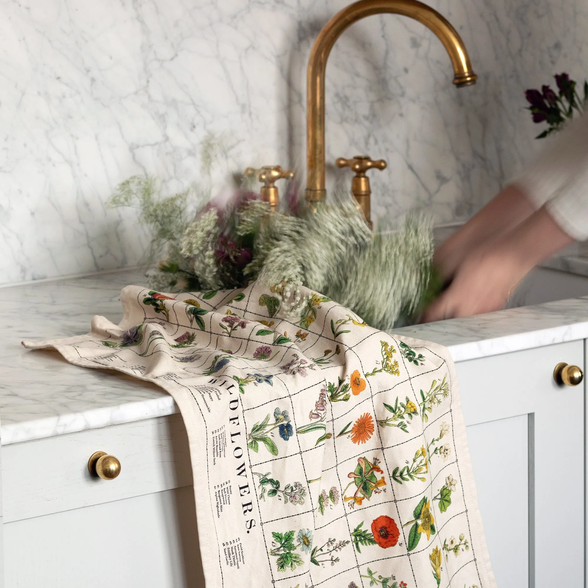 Organic Cotton Tea Towel - Wildflowers