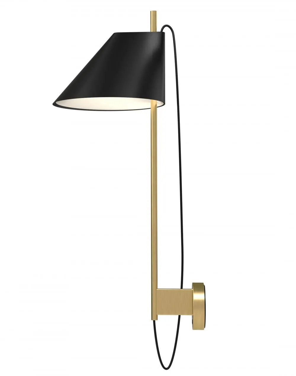 Outlet YUH wall light - Brass with black shade