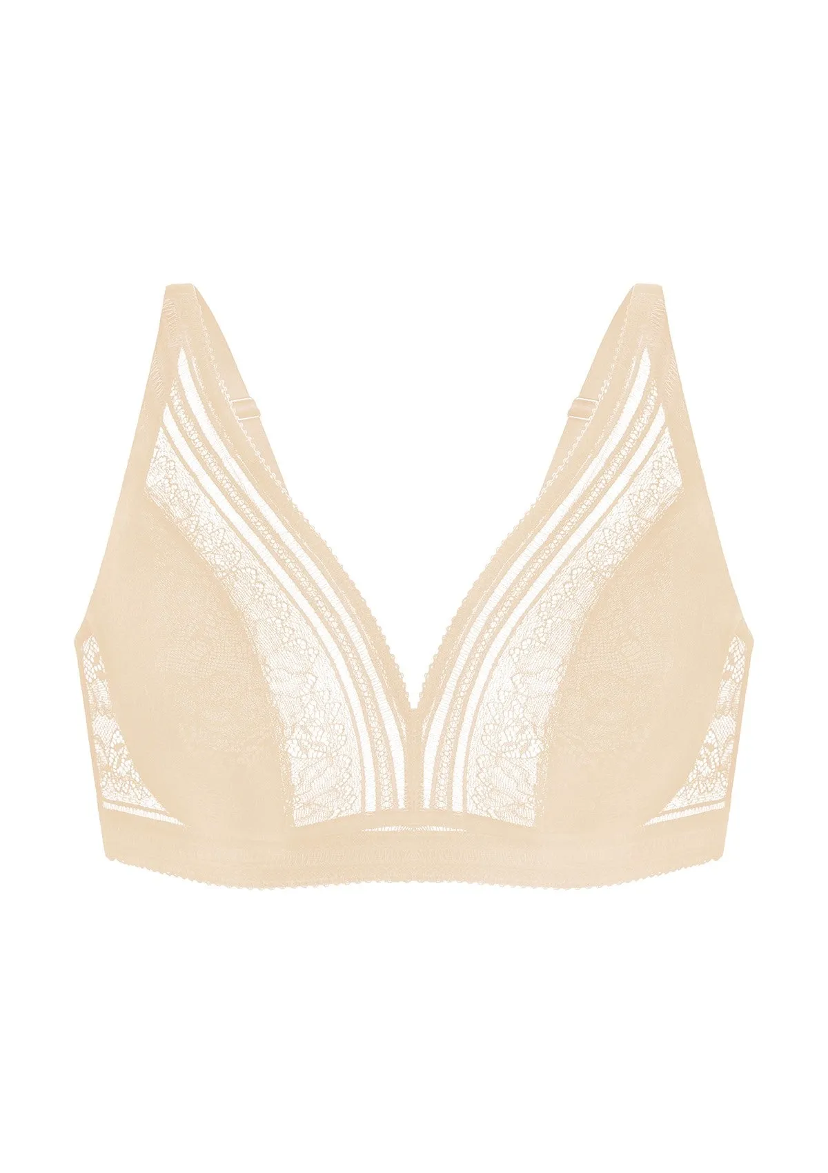 Peony Deep V Lace Wireless Unlined Bralette